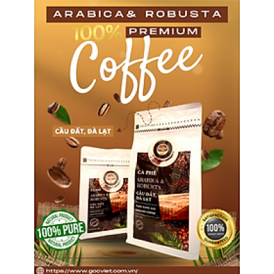 Cà phê Arabica & Robustar Cầu Đất, Đà Lạt- 100% cà phê nguyên chất  dạng rang xay - 250 g