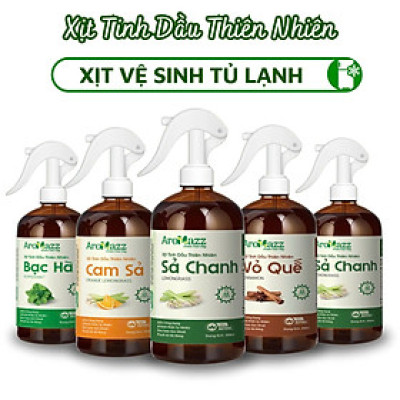 Xịt Khử Mùi Tủ Lạnh Từ Tinh Dầu Thiên Nhiên Khử Mùi An Toàn Có Nhiều Mùi Sả Chanh, Cam Sả, Bạc Hà, Vỏ Quế Chai Lớn 300ml