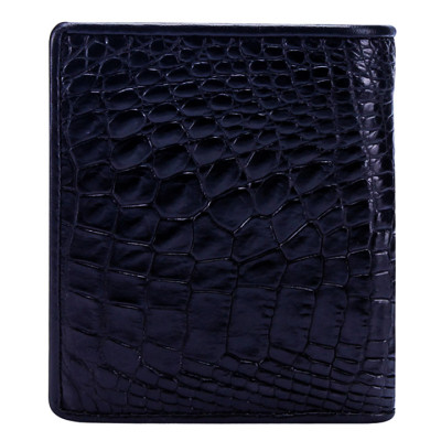 HJ2228 - Bóp nam Huy Hoàng da cá sấu kiểu đứng màu đen