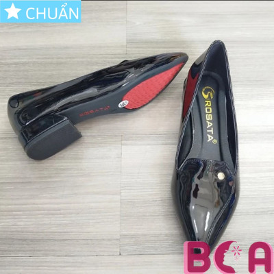[CHÍNH HÃNG]  Giày búp bê nữ mũi nhọn 2p RO358 ROSATA tại BCASHOP gót vuông viền kim loại lạ mắt và rất sang chân
