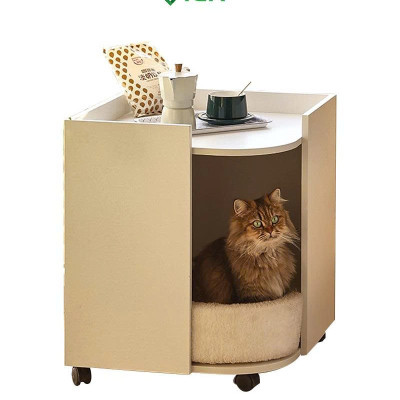 Nhà cho Cat kết hợp để đồ có bánh xe Mặt Phủ Melamine Chống Xước - GP194