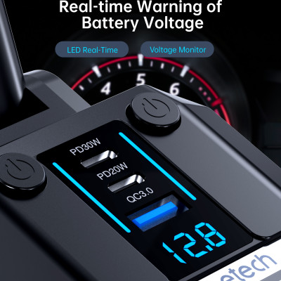 Tẩu sạc Choetech TC0020 đa năng 200w có 2 cổng Type C + 1 cổng Usb (Hàng chính hãng)