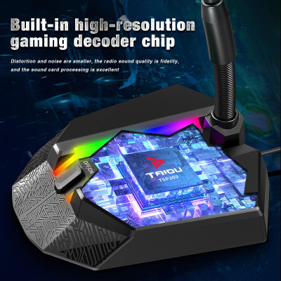 Micrô USB cho Máy tính thu nhận đa hướng 360 °  chiếu sáng RGB Cắm và có thể điều chỉnh