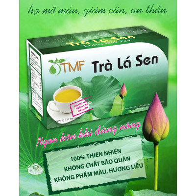 Trà lá sen túi lọc TÂM MINH FOODS hạ mỡ máu giảm cân ngủ ngon hộp 20 gói