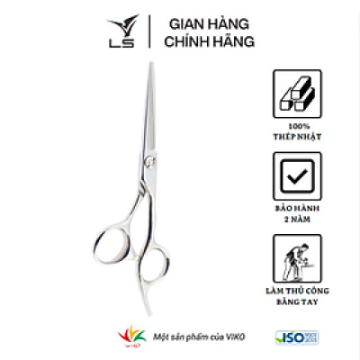 Kéo cắt tóc LS lưỡi thẳng quai offset vênh đỡ ngón cố định CB13/5.5