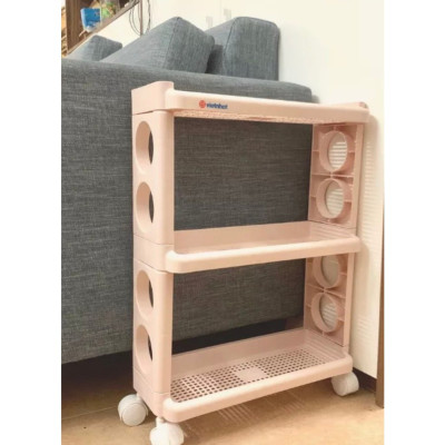 Kệ Đa Năng Lắp Ráp 3 Tầng Có Bánh Xe Chất Liệu Nhựa PP Nguyên Sinh An Toàn Chuẩn Nhật , EU Siêu Bền , Cứng Cáp - Hàng Việt Nam