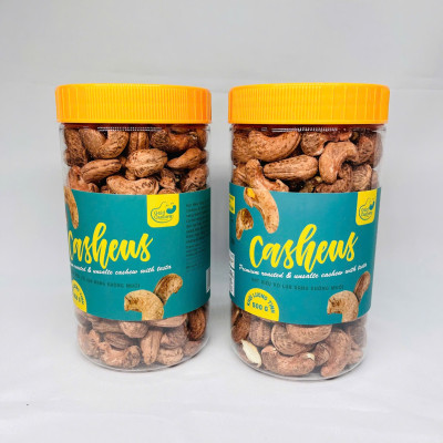 Hạt Điều Vỏ Lụa Rang Không Muối Hộp 500g