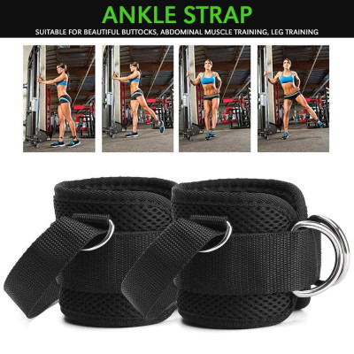 Đai Quấn Cổ Chân Có Dây Cố Định Giầy 4 Vị Trí Móc Hỗ Trợ Tập Chân Mông Với Cáp Tại Phòng GYM (1 Đôi)