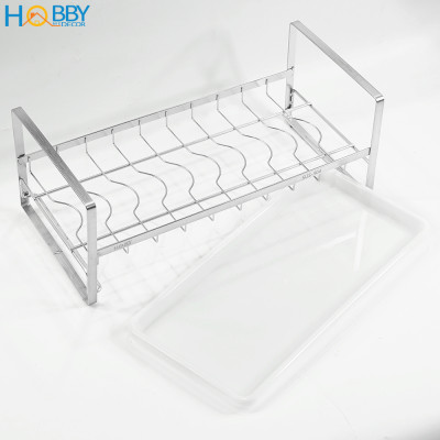 Kệ úp chén 9 ngăn có khay nhựa nhỏ gọn Inox 304 Hobby Home Decor KUC9