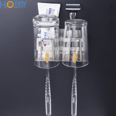 Kệ đựng bàn chải đánh răng 2 ngăn inox 304 Hobby home decor CD3M