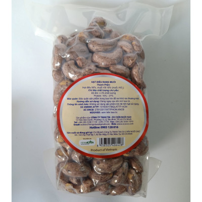 500G Hạt Điều Rang Muối Vỏ Lụa Loại Cồ O