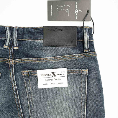 Quần Jeans Nam Cao Cấp HUNTER X-RAYS Form Slimfit Thun Xanh Phủ Dơ Bụi Thời Trang D26