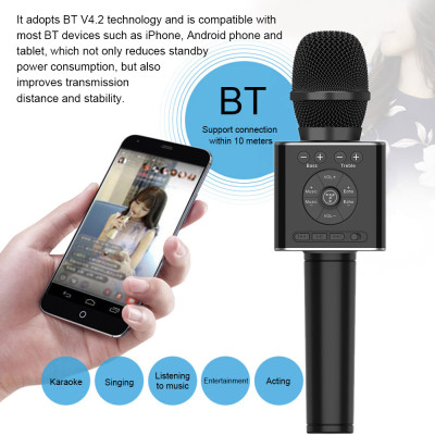 TOSING 04 Micrô Karaoke không dây Loa Bluetooth 2 trong 1 Hát & Ghi âm Máy hát KTV di động dành cho - Vàng