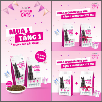[DATE MỚI/ 5KG] [WONDER CATS] - THỨC ĂN HẠT QUỐC DÂN THƠM NGON, BỔ DƯỠNG CHO MÈO MỌI LỨA TUỔI - THƯƠNG HIỆU HÀN QUỐC.