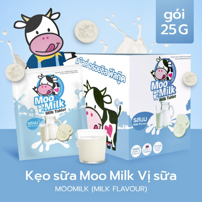 [Hộp 10 gói] Kẹo sữa bò Moo Milk - Sữa Thật Từ New Zealand [Hàng Thái Lan]