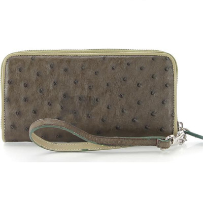 Ví Nữ Da Đà Điểu 1 Khóa Vip Huy Hoàng HT3437 (19 x 10,5 cm) - Xanh Rêu