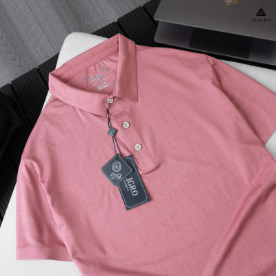 Áo polo golf nam ngắn tay ALIGRO chất vải coolmax dệt line phẩy màu vỏ đỗ năng động ALGPLO123