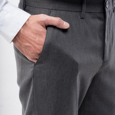 Quần Vải Nam ROUTINE Form Slim Crop vải mềm màu xám - 10F21PFO002CR1 | LASTORE MENSWEAR