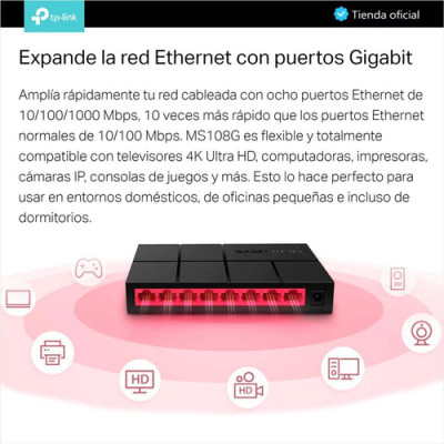 Bộ Chia Mạng 8 Cổng Gigabit MERCUSYS MS108G - Switch 10/100/1000Mbps - Hàng Chính Hãng