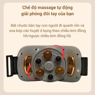 Máy Massage Bụng tan Mỡ, Đai Massage Đánh Tan Mỡ Bụng Cao Cấp Có Đèn Hồng Ngoại Tích Hợp Đá Nóng Giúp tan mỡ bụng