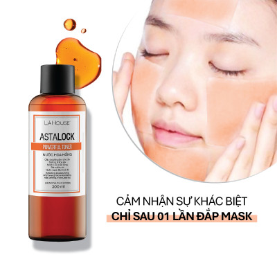 Bộ sản phẩm dưỡng da LÁ HOUSE gồm Toner Astalock,Bông tẩy trang