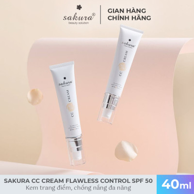 Kem Trang Điểm Chống Nắng Sakura CC Cream Flawless Control Base (40ml)