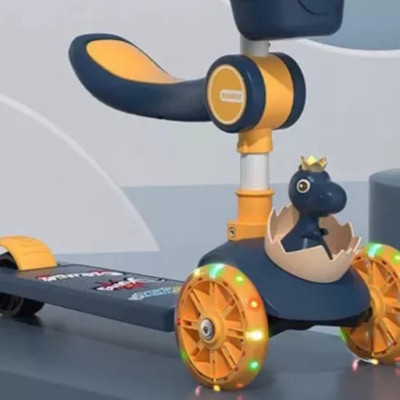 Xe trượt scooter cho trẻ em có đèn, ghế ngồi 2in1 có giỏ đồ mẫu mới - Xe đồ chơi cho bé