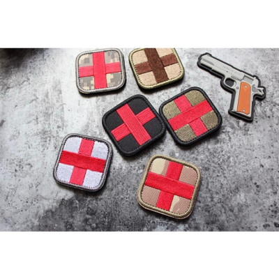 Patch_velcro thêu chữ thập y tế dán quần áo_ba lô_túi xách