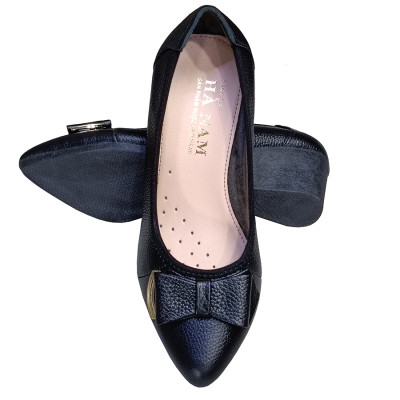 Giày Nữ Búp Bê Đế Xuồng TiTi ĐÔ Da Bò Thật Thời Trang Cao 5cm GBB2042d