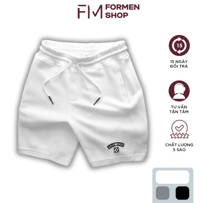 Quần short thun Tank thêu, chất thun Pique mắt thoi cao cấp - FORMEN SHOP - FMPS253