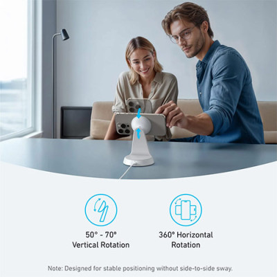 Đế sạc Anker MagGo Wireless 2 in 1 USB-C 15W Charge.Stand A25M7 - Hàng chính hãng