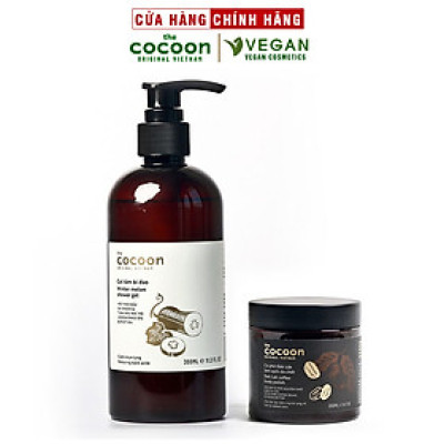 Combo Gel tắm bí đao cocoon 310ml + Cà phê Đắk Lắk sạch da chết cocoon 200ml