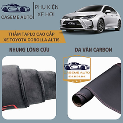 [TOYOTA COROLLA ALTIS] Thảm Taplo 3 Lớp Dành Cho Xe TOYOTA COROLLA ALTIS, Nhung Lông Cừu Và Da Vân Carbon Cao Cấp - Hàng Chính Hãng