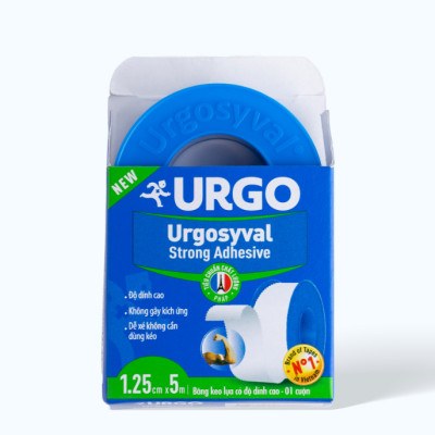 Băng keo y tế lụa độ dính cao URGO Syval Strong Adhesive 1.25cm x 5m (1 Cuộn)