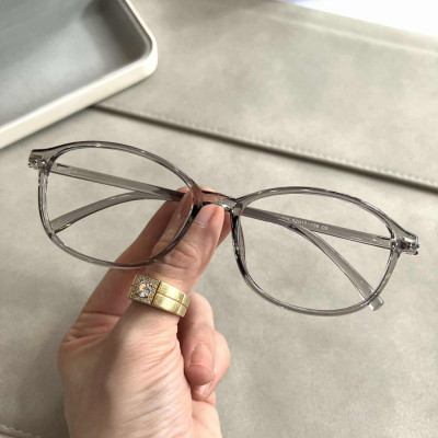 Kính Mắt bầu gọng nhựa dẻo màu thạch xám thời trang Hàn Quốc