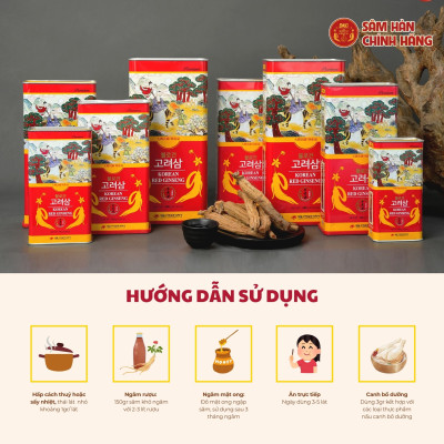 Hồng sâm củ khô dòng Premium 600gram (20 củ)