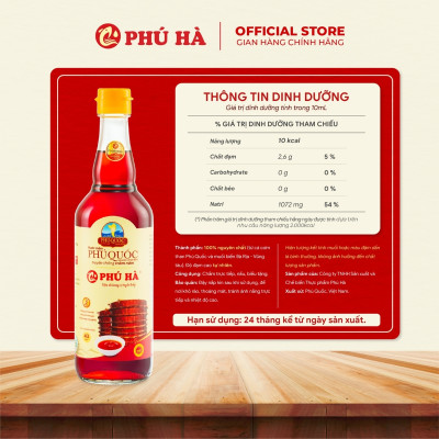 Nước mắm Phú Quốc Chỉ Dẫn Địa Lý Phú Hà 40 độ đạm - Hộp 2 chai 510ml