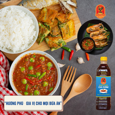 Nước chấm cá cơm Hương Phú 7 độ đạm 1000ML - Thùng 12 chai - Hàng Chính Hãng