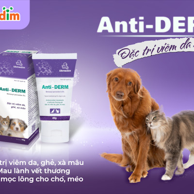 Kem Anti Derm bôi viêm da, ghẻ, xà mâu chó mèo ( Vemedim)