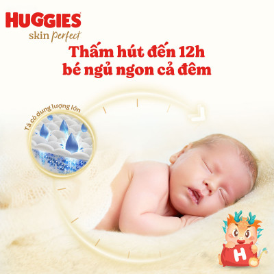 Tã quần Huggies Skin Perfect Mega Jumbo L88+4 miếng với 2 vùng thấm giảm kích ứng da