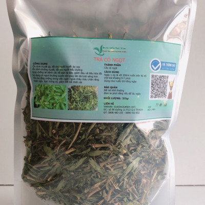 Trà cỏ ngọt - Dùng thích hợp cho người tiểu đường -  Cỏ ngọt sấy khô thơm và sạch - Gói 300g