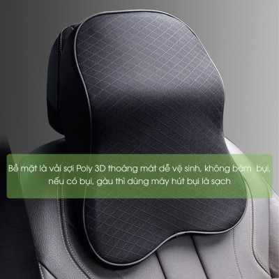 Gối tựa đầu xe ô tô cao su non, gối tựa lưng ô tô cao cấp kê cổ tựa lưng ghế ô tô, massage vai gáy phụ kiện xe hơi Tâm Luân