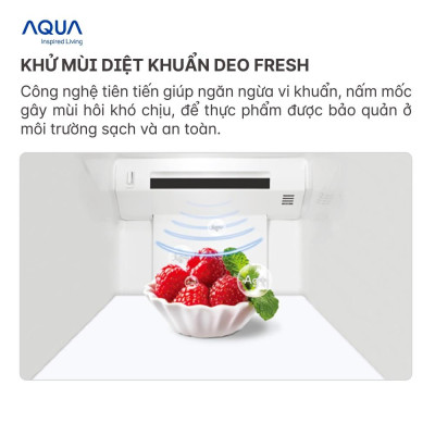 [Freeship toàn quốc - Bảo hành chính hãng 2 năm] Tủ lạnh ngăn đông dưới Aqua 320 Lít AQR-B379MA(WGB) - Hàng chính hãng