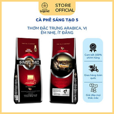 Cà Phê Trung Nguyên Legend Sáng Tạo 5 – Gói 340g – 100% Arabica, Vị Êm Dịu, Hậu Thơm Dài