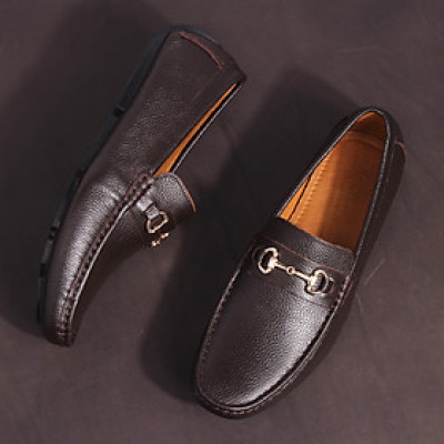 Giày MICHILUX Da Bò Thật Chính Hãng Horse Bit Moccasin CIEHM Màu Nâu Sẫm