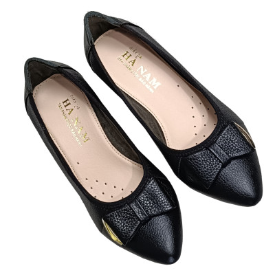 Giày Nữ Búp Bê Đế Xuồng HÀ NAM Da Bò Thật Thời Trang cao 5cm GBBN2042