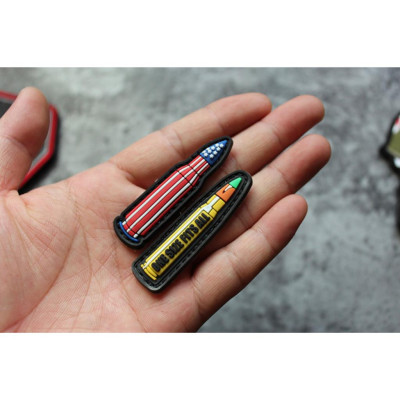 Patch mô hình viên đạn PVC dán quần áo_ba lô_nón