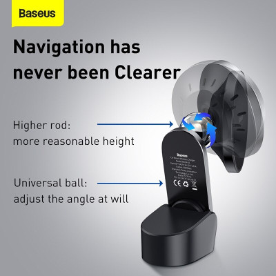 Đế giữ điện thoại tích hợp nam châm và Sạc không dây dùng trên xe ô tô Baseus Big Energy Car Mount Wireless Charger (15W, Magsafe Wireless Quick Charger and Holder for Car) - Hàng Chính Hãng 