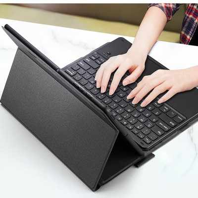 Bao da danh cho Samsung Galaxy Tab S9 Plus , Tab S9 Fe Plus , Tab S9 , Tab S9 Fe kèm bàn phím bluetooth có bàn di chuột TouchPad hiệu Dux Ducis - Hàng Chính Hãng