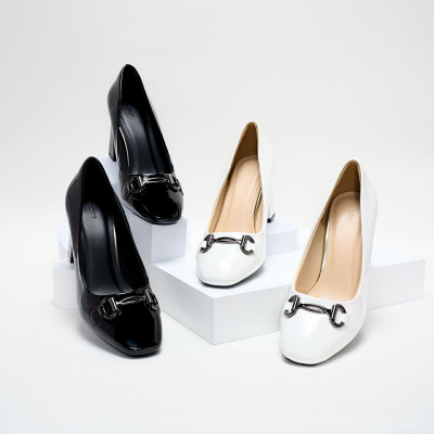 Giày gót vuông nơ khóa 7P PABNO PN22012